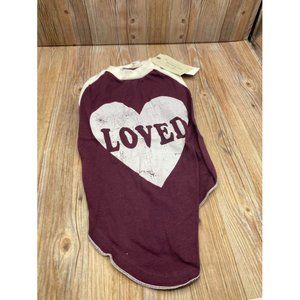 Grayson Pup 'Loved' Raglan Dog Tee - Purple - S